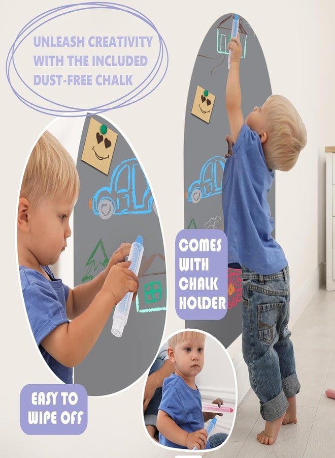 Warasee Magnetic Wall Decal Arch, 15'' x 31'' Magnetic Chalk Board Sticker for Kids, Playroom, Home (Light Gray) - Image 3
